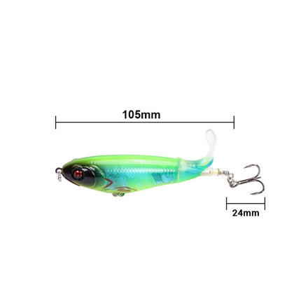 2 PCS Spiral Tractor Hard Bait 17g 10.5cm Floating Pencil Sub-Propeller Fish Bait(I)-garmade.com