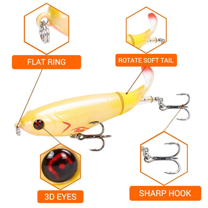 2 PCS Spiral Tractor Hard Bait 17g 10.5cm Floating Pencil Sub-Propeller Fish Bait(C)-garmade.com