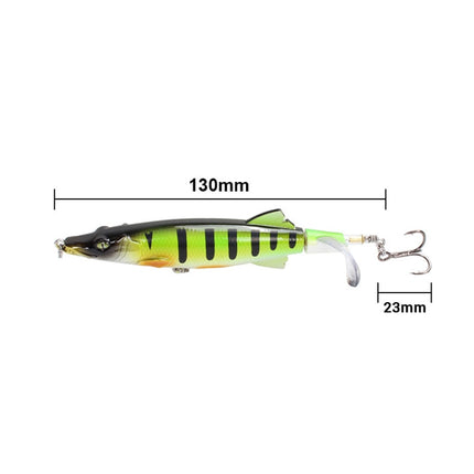 2 PCS 13cm Sub-Propeller Fish Bait Propeller Tractor Pencil Bionic Bait(H)-garmade.com