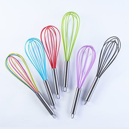 10 PCS Silicone Egg Beater Home Egg Mixer Kitchen Gadgets Cream Baking Tools, Colour: 12 inch Red-garmade.com