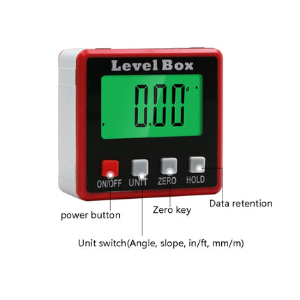 Precision Digital Inclinometer Electron Goniometers 4x90 Degree Magnetic Base Digital Protractor Angle Finder Bevel Box(Inclinationery)-garmade.com