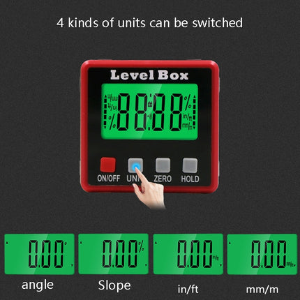 Precision Digital Inclinometer Electron Goniometers 4x90 Degree Magnetic Base Digital Protractor Angle Finder Bevel Box(Inclinationery)-garmade.com