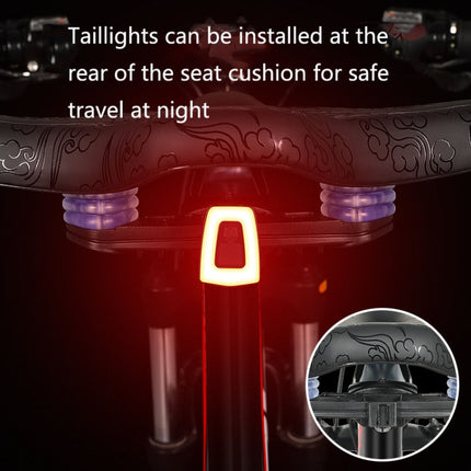 WEST BIKING YP1602797 Bicycle Hollow Seat Night Riding With Warning Tail Light Seat(Black Goose)-garmade.com