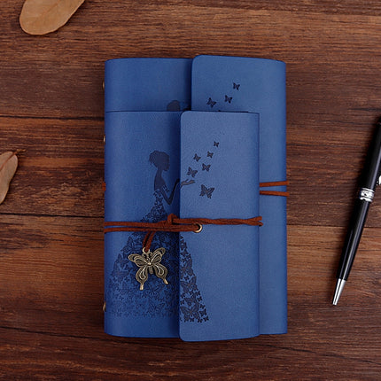 2 PCS Skirts Beauty Hand Account Book Diary Book Retro Notepad, Cover color: Small Lake Blue-garmade.com