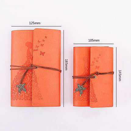 2 PCS Skirts Beauty Hand Account Book Diary Book Retro Notepad, Cover color: Small Yellow-garmade.com