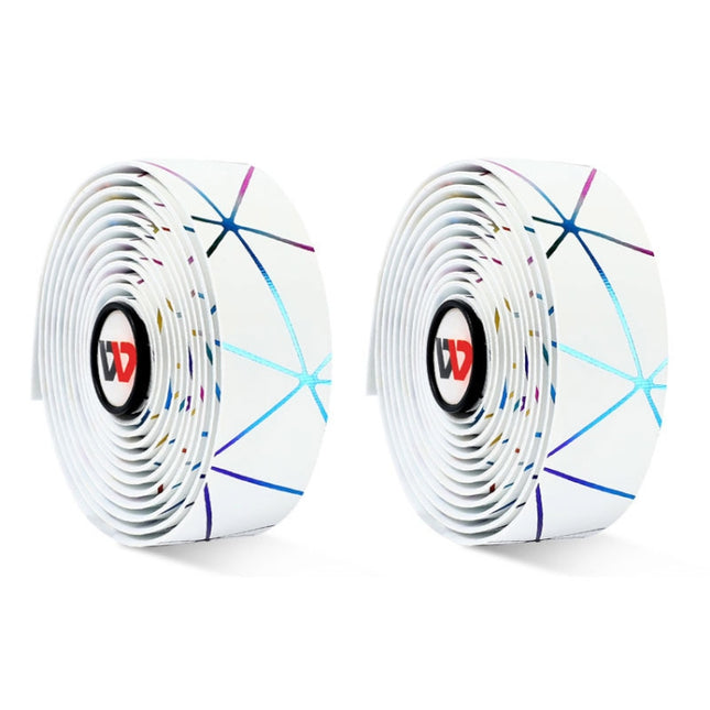 1 Pair WEST BIKING YP0804059 Road Bike Color Line Bar Belt PU Non-Slip Riding Bar Belt(White Color)-garmade.com