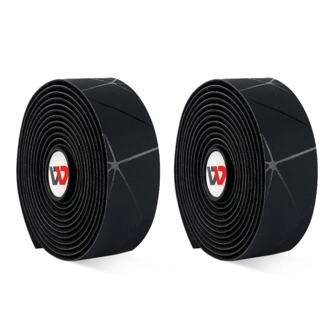 1 Pair WEST BIKING YP0804059 Road Bike Color Line Bar Belt PU Non-Slip Riding Bar Belt(Pure Black)-garmade.com