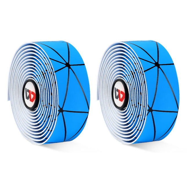 1 Pair WEST BIKING YP0804059 Road Bike Color Line Bar Belt PU Non-Slip Riding Bar Belt(Blue Black)-garmade.com