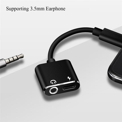 USB-C / Type-C to 3.5mm Aux + USB-C / Type C Earphone Adapter Charger Audio Cable (gold)-garmade.com