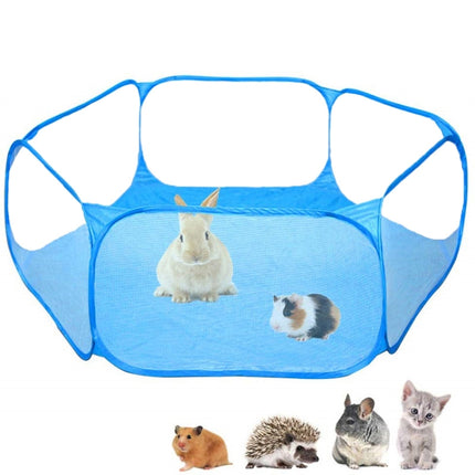 Portable Small Animal Game Fence Folding Outdoor Interior Pet Tent(Blue Opp Bag)-garmade.com