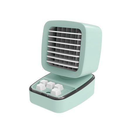 A5 Mini Humidifying Refrigeration Air Conditioning Fan USB Home Desktop Water Cooling Fan(Mint Green)-garmade.com