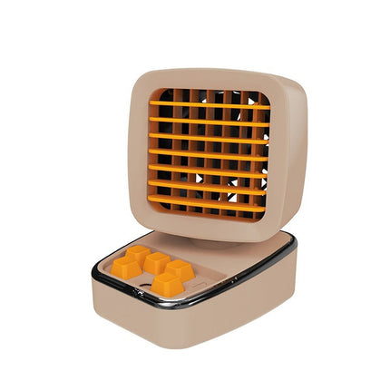 A5 Mini Humidifying Refrigeration Air Conditioning Fan USB Home Desktop Water Cooling Fan(Ivory Camel)-garmade.com