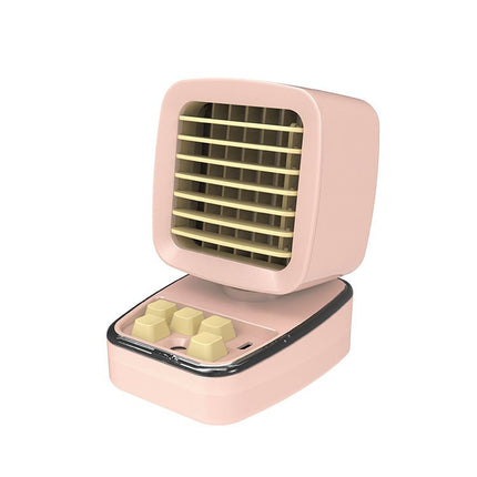 A5 Mini Humidifying Refrigeration Air Conditioning Fan USB Home Desktop Water Cooling Fan(Girl Pink)-garmade.com