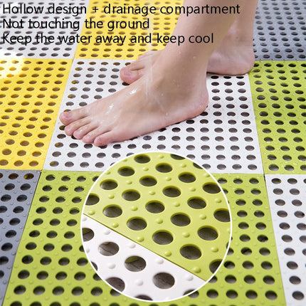 4 PCS Bathroom Anti-Slip Mat Shower Room Splicing Ground Pad, Size: 30x30cm(Green)-garmade.com