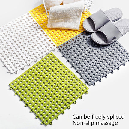 4 PCS Bathroom Anti-Slip Mat Shower Room Splicing Ground Pad, Size: 30x30cm(Black)-garmade.com