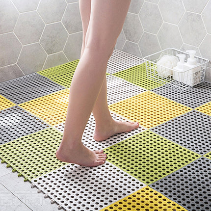 4 PCS Bathroom Anti-Slip Mat Shower Room Splicing Ground Pad, Size: 30x30cm(Black)-garmade.com