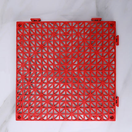 4 PCS Thickened PVC Can Be Spliced ??Floor Mat Kitchen Bathroom Anti-Slip Foot Pad Hollow Injection Pad, Size: 30x30x1.5cm(Red)-garmade.com