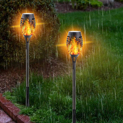 2 PCS Outdoor Courtyard Solar Flame Light Park Lawn Decoration Waterproof Landscape Light(12 LED)-garmade.com