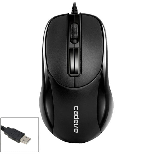 2 PCS Cadeva 006 3 Keys Wired Mouse Household Computer Mouse(USB Interface)-garmade.com
