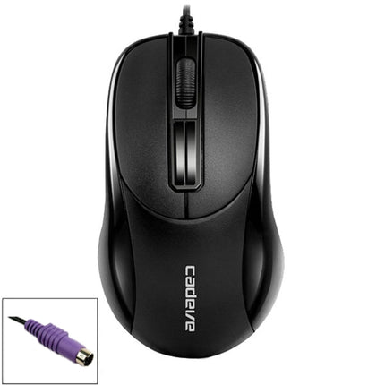 2 PCS Cadeva 006 3 Keys Wired Mouse Household Computer Mouse(PS/2 Interface)-garmade.com