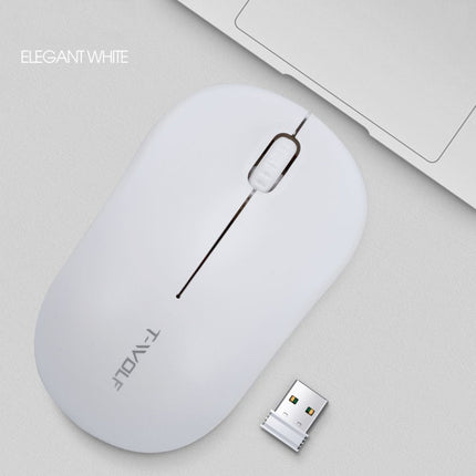 T-WOLF Q4 3 Keys 2.4GHz Wireless Mouse Desktop Computer Notebook Game Mouse(White)-garmade.com
