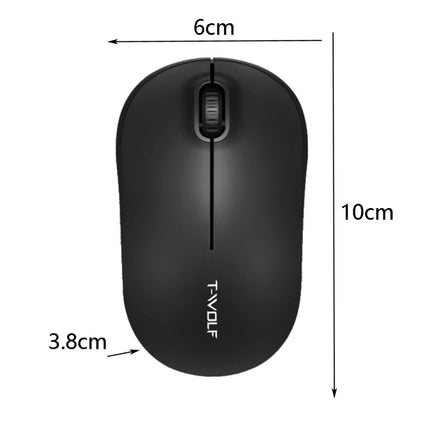 T-WOLF Q4 3 Keys 2.4GHz Wireless Mouse Desktop Computer Notebook Game Mouse(White)-garmade.com