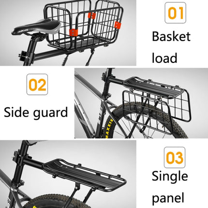 WEST BIKING YP0712030 Bicycle Aluminum Alloy Rack Cart Basket Mountain Bike Back Seat With Basket(Black)-garmade.com