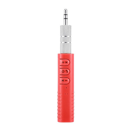 H-139 3.5mm Lavalier Bluetooth Audio Receiver with Metal Adapter(Red)-garmade.com