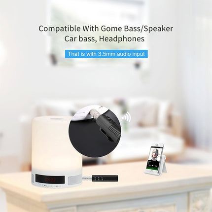 H-139 3.5mm Lavalier Bluetooth Audio Receiver with Metal Adapter(White)-garmade.com