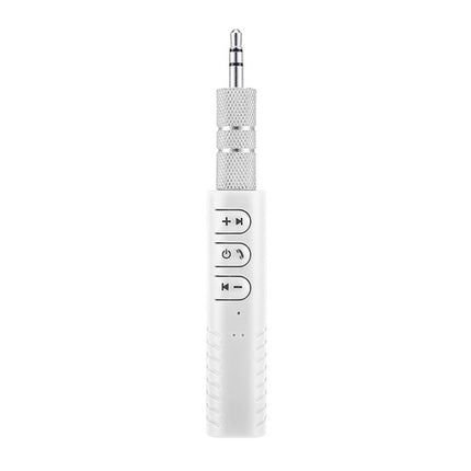 H-139 3.5mm Lavalier Bluetooth Audio Receiver with Metal Adapter(White)-garmade.com