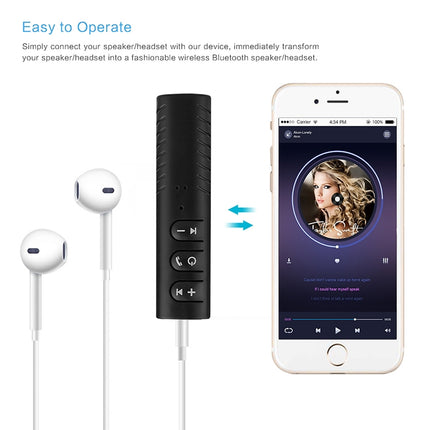 H-139 3.5mm Lavalier Bluetooth Audio Receiver with Metal Adapter(Green)-garmade.com