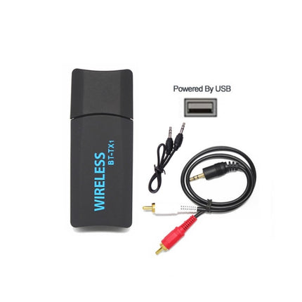 BT-TX1 2 in 1 Bluetooth Wireless 3.5mm Audio Transmitter USB Adapter for TV Computer-garmade.com