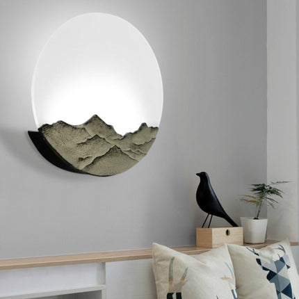 Chinese Style Wall Lamp LED Bedroom Bedside Lamp Living Room Decoration Lamps, Size:Mud Color Small-garmade.com