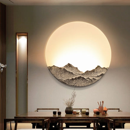 Chinese Style Wall Lamp LED Bedroom Bedside Lamp Living Room Decoration Lamps, Size:Mud Color Large-garmade.com