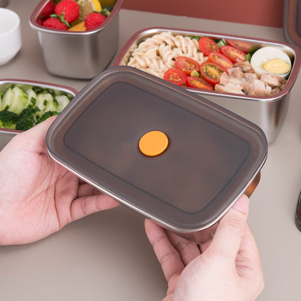 Refrigerator Fruit Fresh-Keeping Box 304 Stainless Steel Sealed Lunch Box, Capacity: 250ml-garmade.com