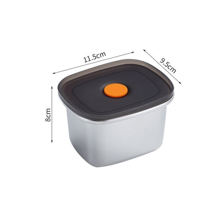 Refrigerator Fruit Fresh-Keeping Box 304 Stainless Steel Sealed Lunch Box, Capacity: 450ml-garmade.com