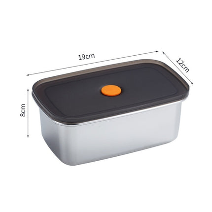 Refrigerator Fruit Fresh-Keeping Box 304 Stainless Steel Sealed Lunch Box, Capacity: 1000ml-garmade.com