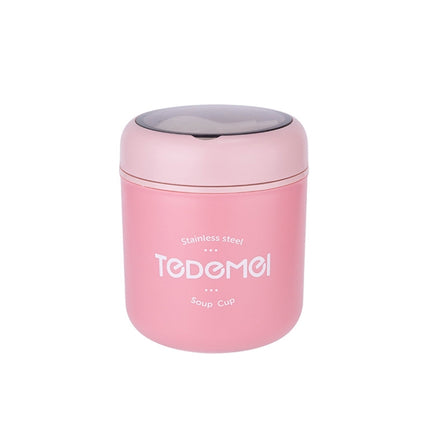 Portable Thermal Insulation Sealed Soup Cup With Lid Breakfast Lunch Box For Office Workers(Pink)-garmade.com