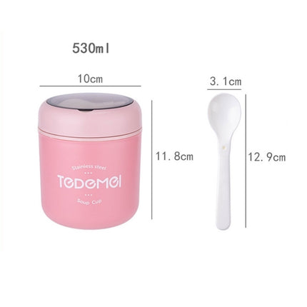 Portable Thermal Insulation Sealed Soup Cup With Lid Breakfast Lunch Box For Office Workers(Pink)-garmade.com