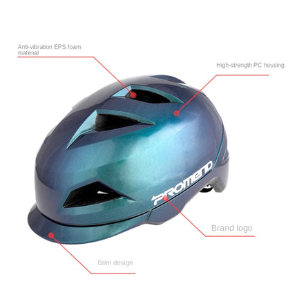PROMEND 12H19 Summer Cool Motorcycle Riding Half Helmet Helmet Outdoor Off-Road Helmet With Tail Light, Size: Code(Colorful Purple)-garmade.com