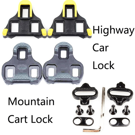 PROMEND Road Mountain Bike Shoe Lock Cleat Self-Locking Pedal Cleat(Highway Car Lock Black)-garmade.com