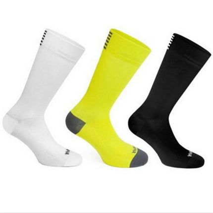2 Pairs Man Cycling Breathable Socks Bicycle Socks Outdoor Sports Racing Bike Compression Socks(White)-garmade.com