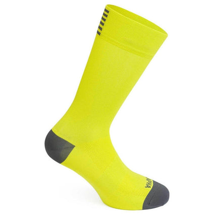 2 Pairs Man Cycling Breathable Socks Bicycle Socks Outdoor Sports Racing Bike Compression Socks(Yellow)-garmade.com
