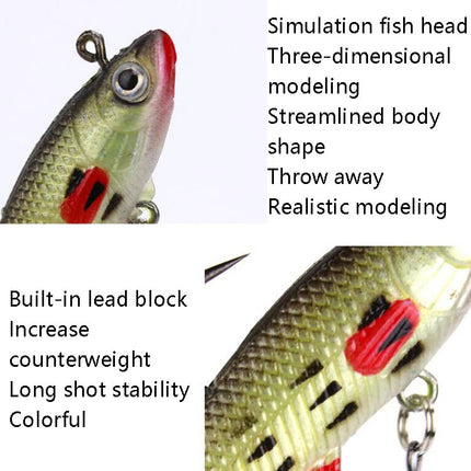 10 PCS Fish-Bait Road Sub-Bait Lead Fish With Single Hook And Three Anchor Hook Bait, Specification: 8cm 14g(Transparent Green)-garmade.com