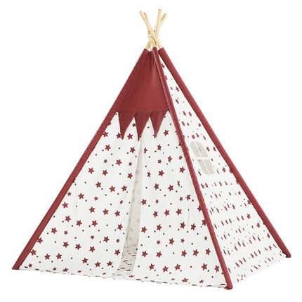 Indian Children Tent Cotton Cloth Indoor Play House Parent-Child Doll House(Pink Stars )-garmade.com