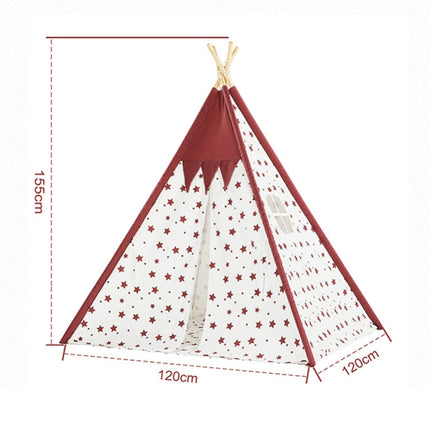 Indian Children Tent Cotton Cloth Indoor Play House Parent-Child Doll House(Wavy Pattern)-garmade.com