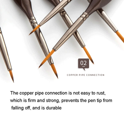 12 PCS/Set Painting Triangle Rod Two-Color Nylon Hair Hook Line Pen Watercolor Brush Pen Art Supplies-garmade.com