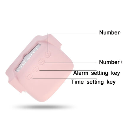 Cartoon Mini Smart Alarm Clock USB Rechargeable Children Bedside Fun With Sleeping Clock(Bunny Beauty Pink)-garmade.com