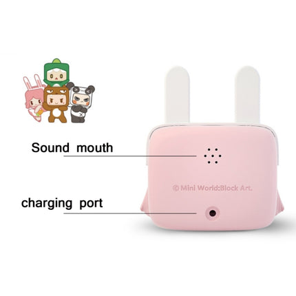 Cartoon Mini Smart Alarm Clock USB Rechargeable Children Bedside Fun With Sleeping Clock(Bunny Beauty Pink)-garmade.com