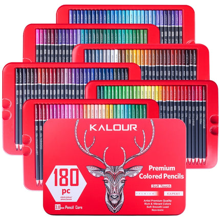 KALOUR 180 Colors Color Lead Set Painted Pencils Art Painting Supplies(Iron Box)-garmade.com